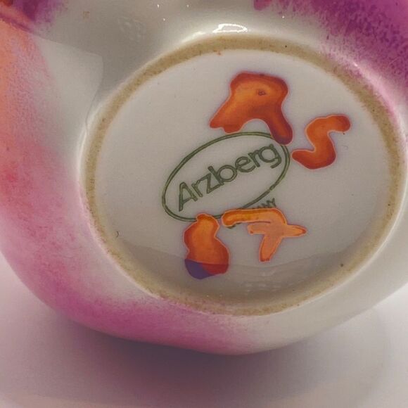 Vintage Arzberg Germany Porcelain Bud Vase Pink Cranberry White - Picture 6 of 9